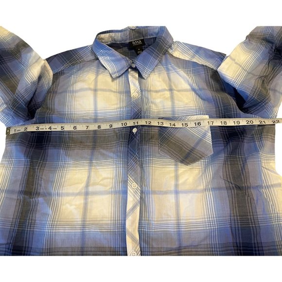 A.N.A. A New Approach Blue and White Plaid Shirt Buttoned Women's Size M Cotton - Picture 6 of 8